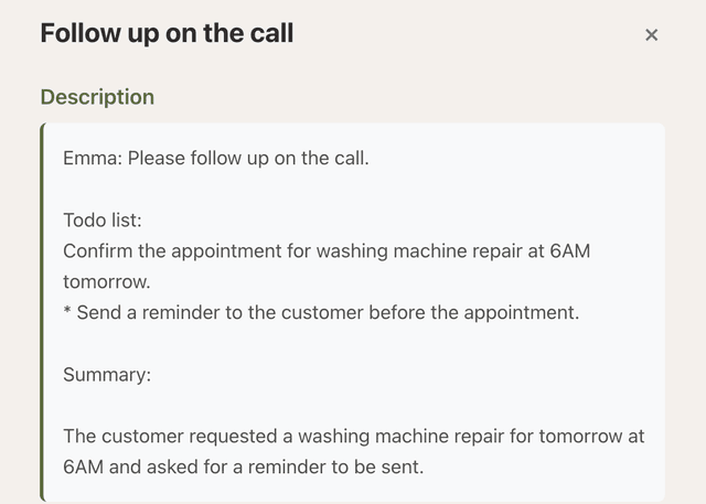 Automatic Next Steps Interface